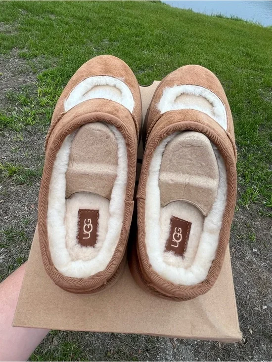 UGG Kids Bea Mary Jane Chestnut Slip-On Shearling Lined Slippers Size 6 - Picture 8 of 14